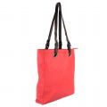 9033 - CORAL  LEATHER SHOPPING BAG